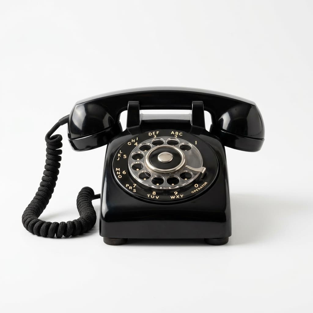 Vintage black rotary telephone